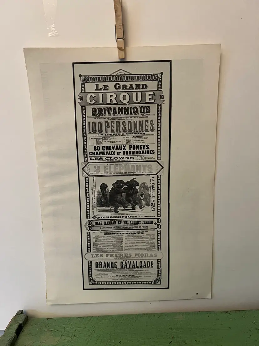 Circus Poster Vintage Ephemera. Le Grand Cirque French Carnival. 16x11." 1970s