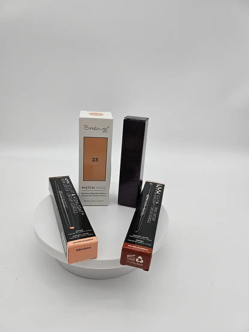 4 Piece Beauty Bundle Foundation Contour And Highlighter High End Brands