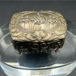 English Pewter Ornate Footed
Trinket Box
