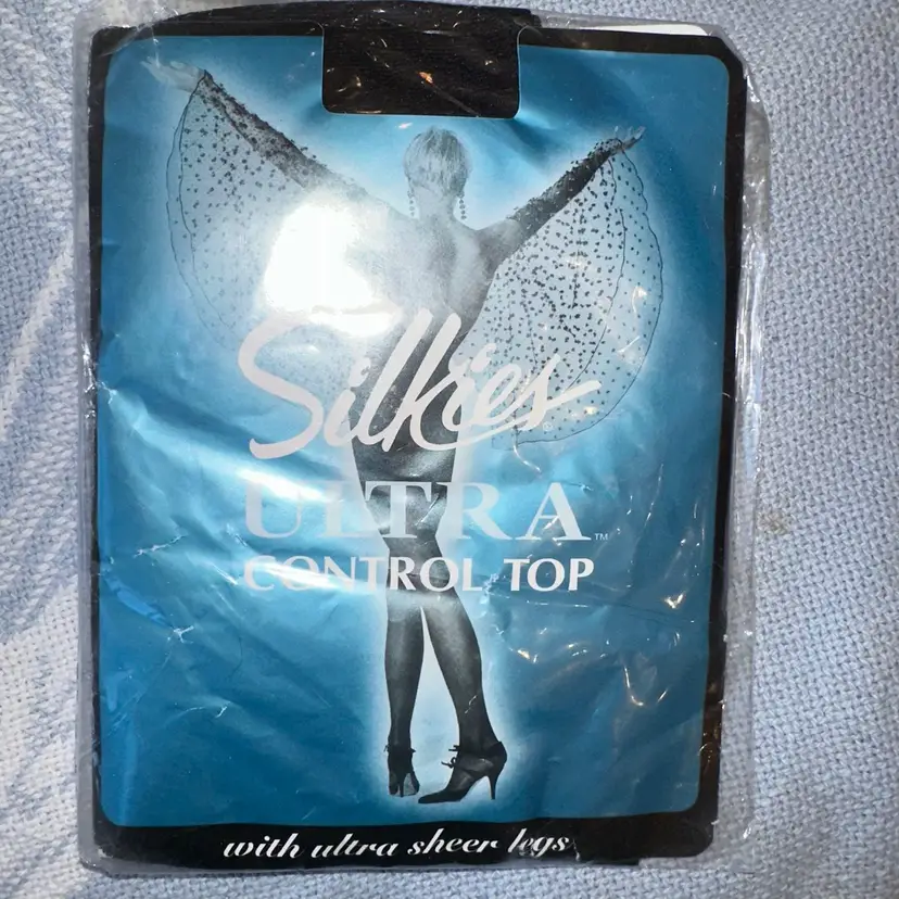 NOS Vintage Women’s XX-Large Silkies Ultra Control Top Black Pantyhose Italy