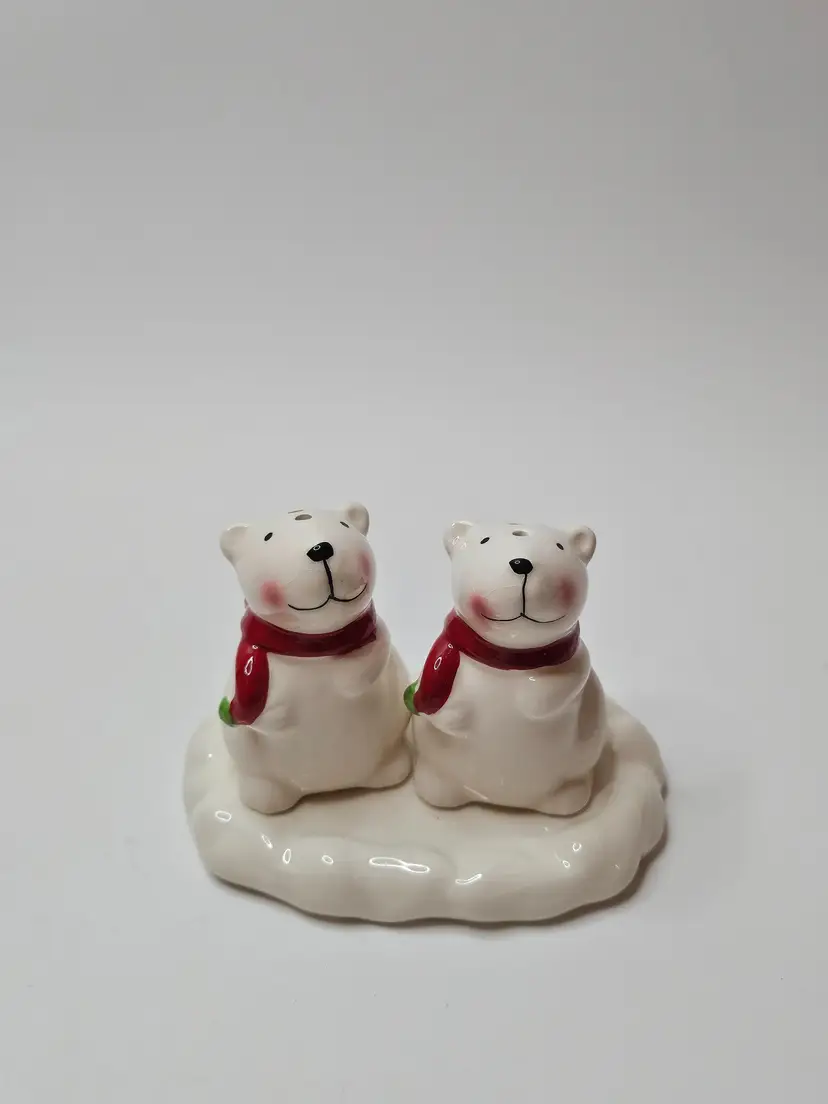 Polar Bear Salt and Pepper Shakers with Tray