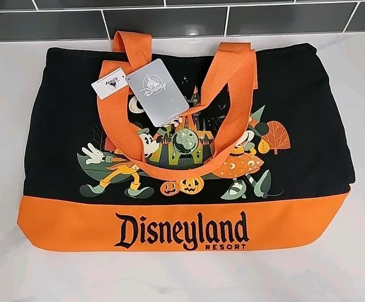 "Disneyland Resort" 2025 Halloween Mickey Minnie Disney Black Tote Bag NWT