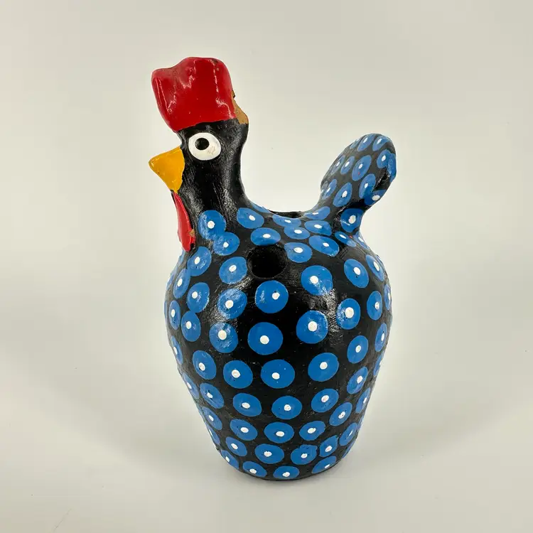Handpainted Clay Chicken Toothpick Holder AS IS