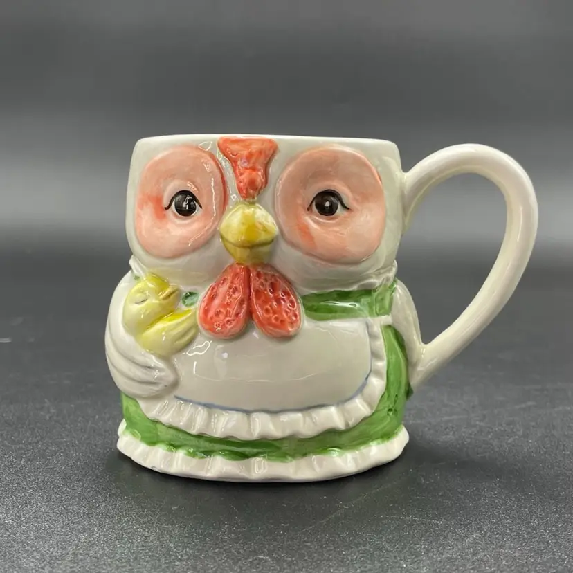 Otagiri 3D Anthropomorphic Kitschy Hen Chicken Baby Chick Coffee Mug Cup