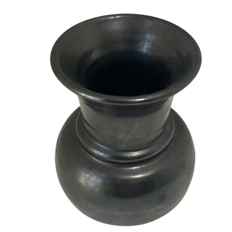 Vintage Prinknash Hand Made England Gun Metal Pewter Luster Mini 3” Vase