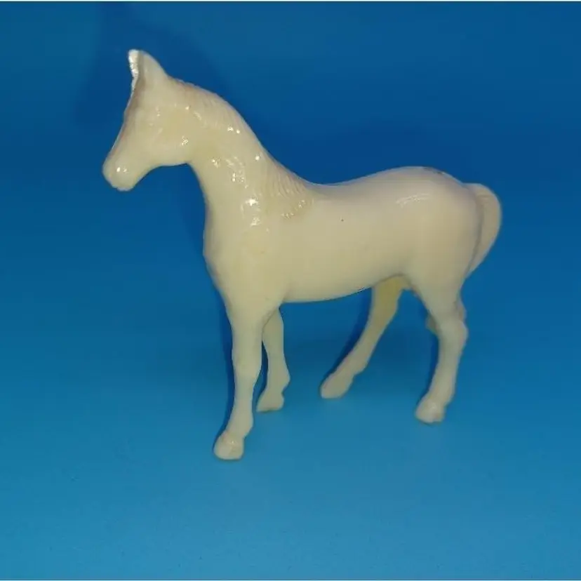 Vintage plastic celluloid? Horse white miniature