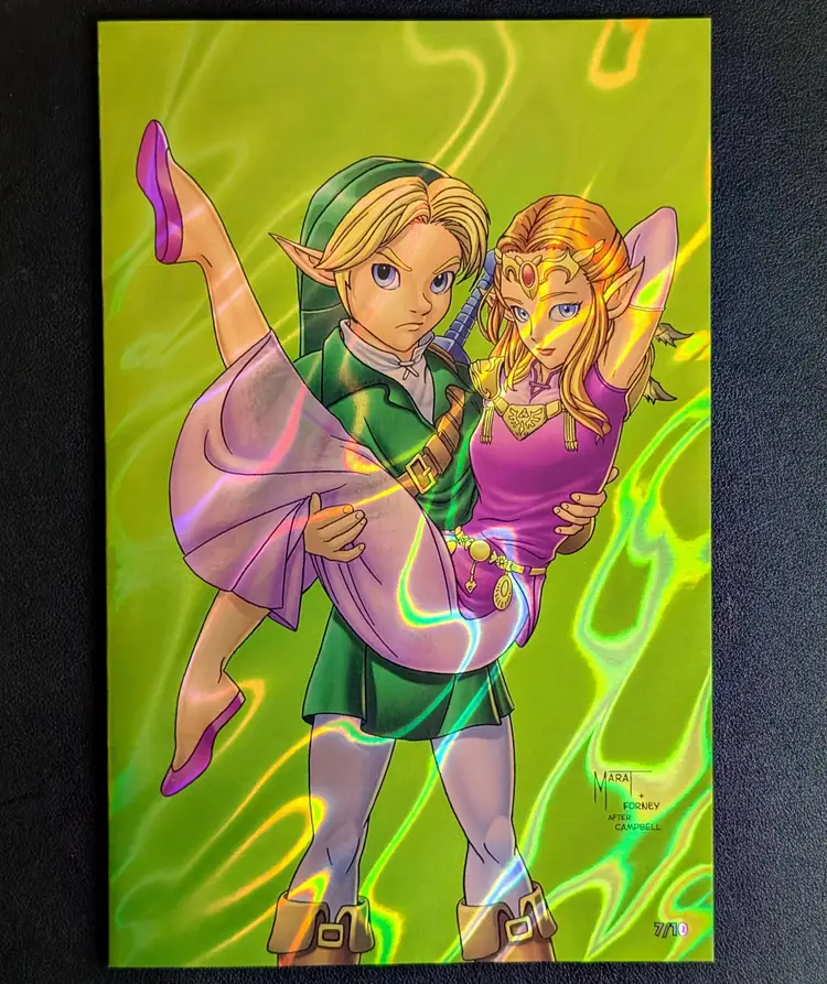 Fame: Shigeru Miyamoto | Zelda J. Scott Campbell Homage Green Lava Foil /10