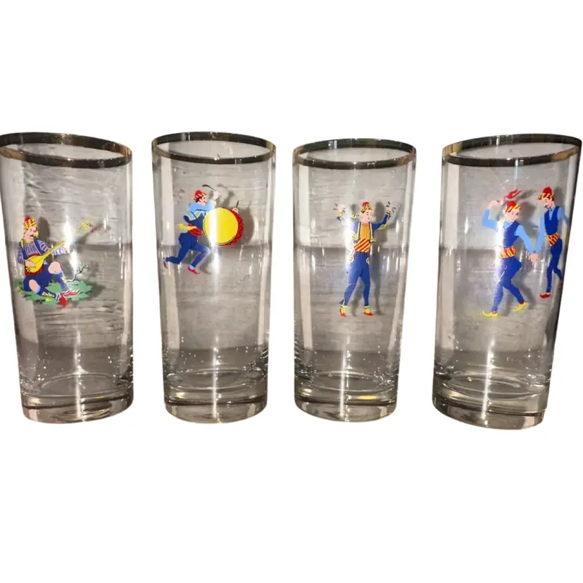Vintage Russian Juice Glasses Set Of 4