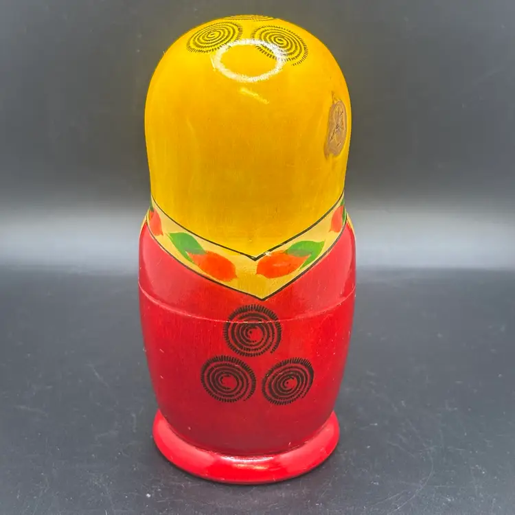 Wooden Nesting Dolls Set Of 6 Floral Painted 5.5”