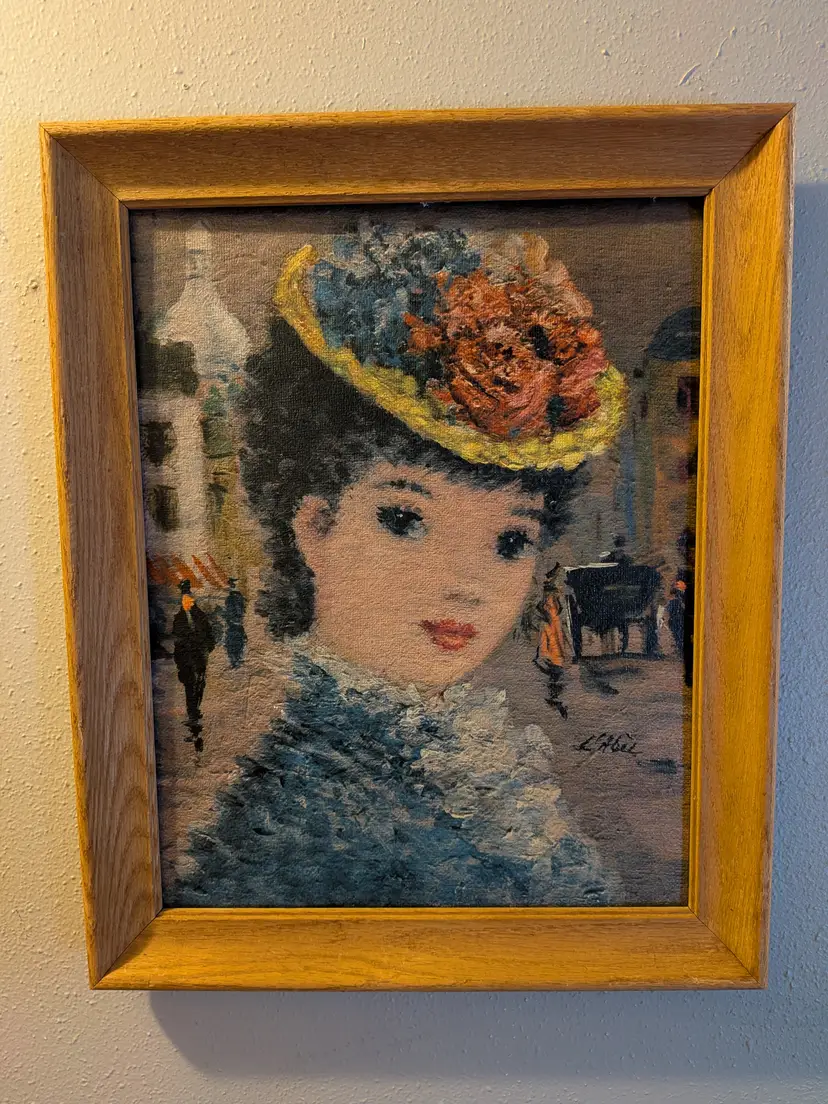 L'Abee Textured Print Signed 1900s French Art Style Moody