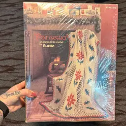 Bucilla Christmas Poinsettia Afghan Kit