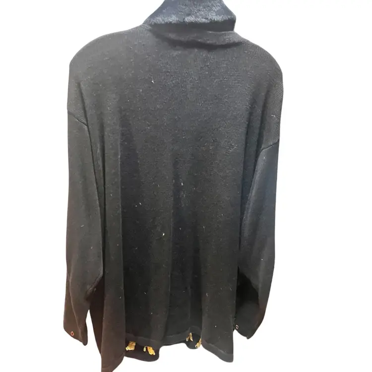 Faux Fur Collar Christmas Holiday Cardigan 2X