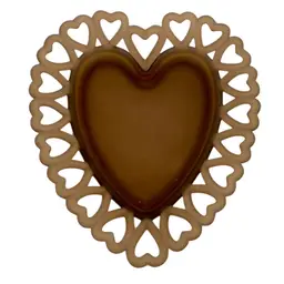 Vintage Westmoreland Glass Chocolate (Brown Mist) Glass Dish, Reticulated Hearts