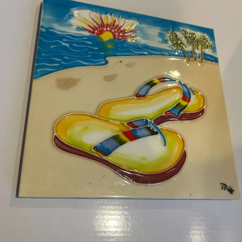 Beach / Flip Flop Art Tile