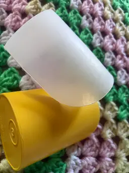 Vintage Lot of Two (2) Tupperware Canister Scoops, Yellow and Clear