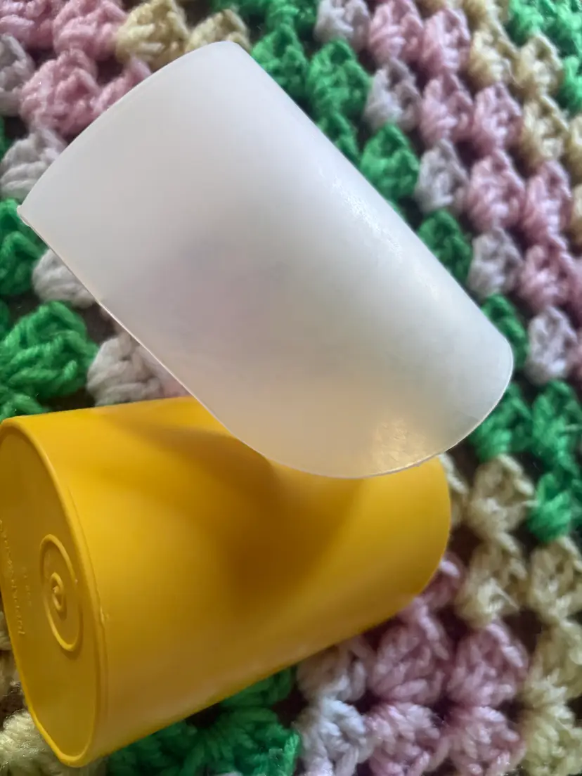 Vintage Lot of Two (2) Tupperware Canister Scoops, Yellow and Clear