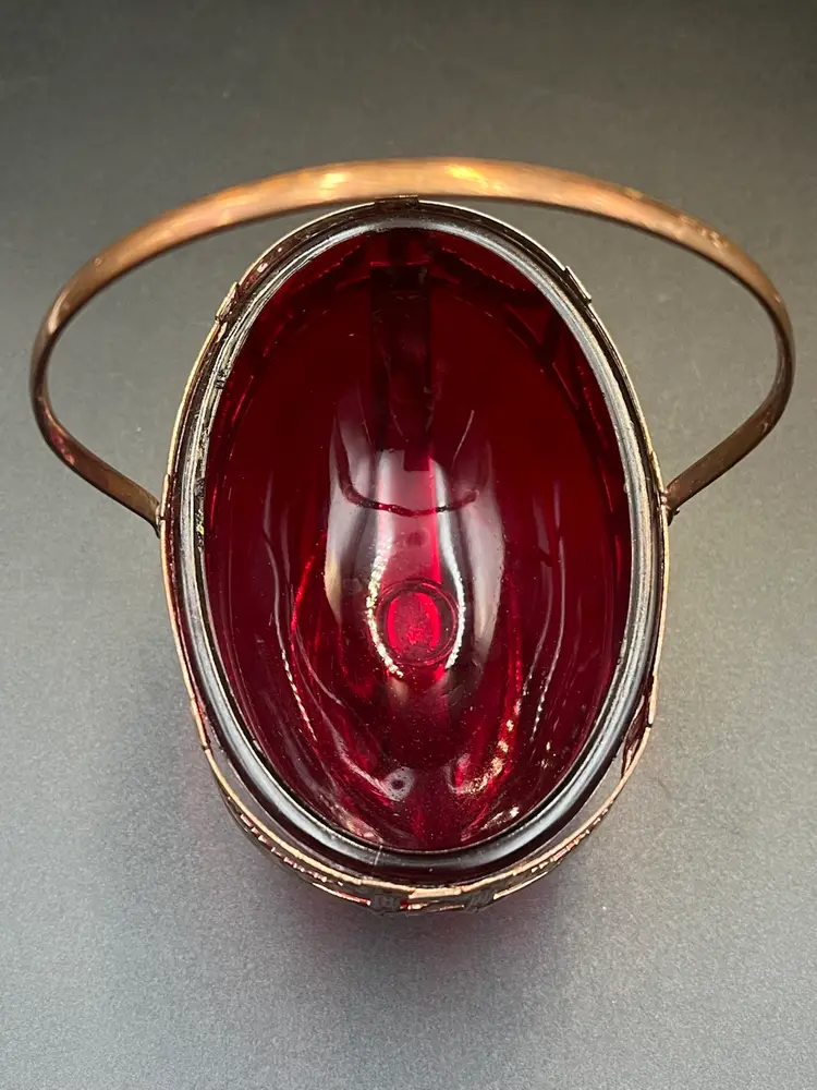 Vintage Ruby Red Glass Brides Basket