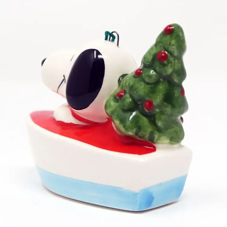 Snoopy Christmas Boat Ornament - Peanuts Holiday Decor