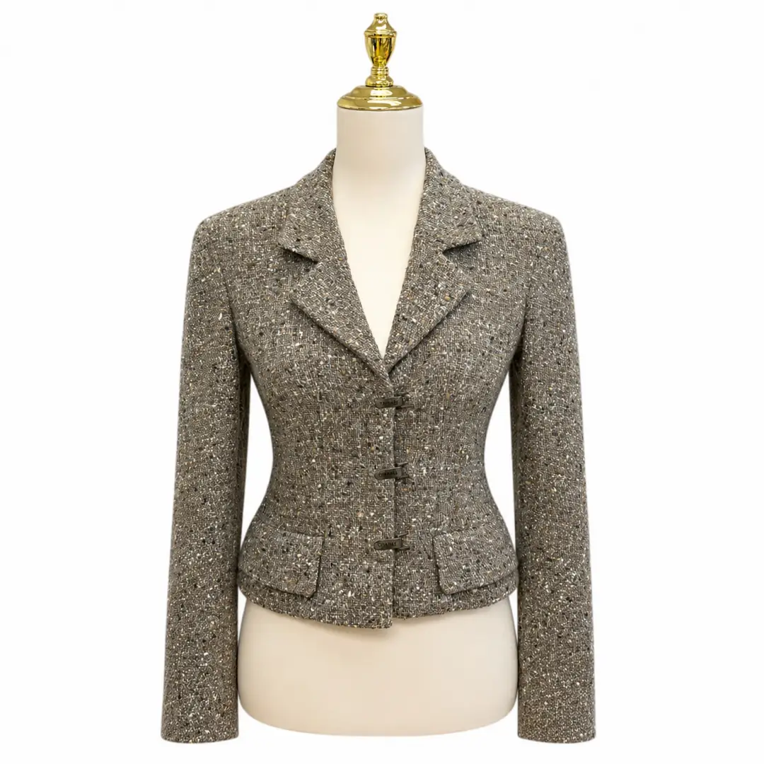 Chanel Brown Tweed Blazer Sz 36