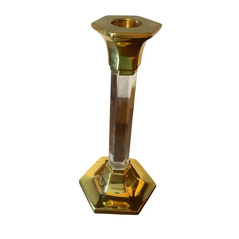 🎉PartyLite Brass And Lucite Tapper Candle - Call Out