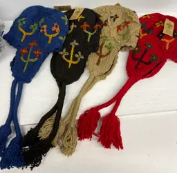 12 New 100% Hand Made Nepal Wool Hats Colorful w Dread Locks