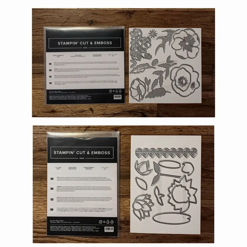 Stampin' Up Poppy Moments & Lilly Pads Thinlits Die Set NEW