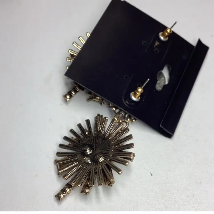 Rhinestone & Faux Pearl Statement Pierced Earrings