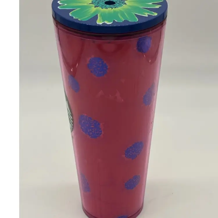 Starbucks Spring 2022 Pink Flower Soft Touch 24oz
