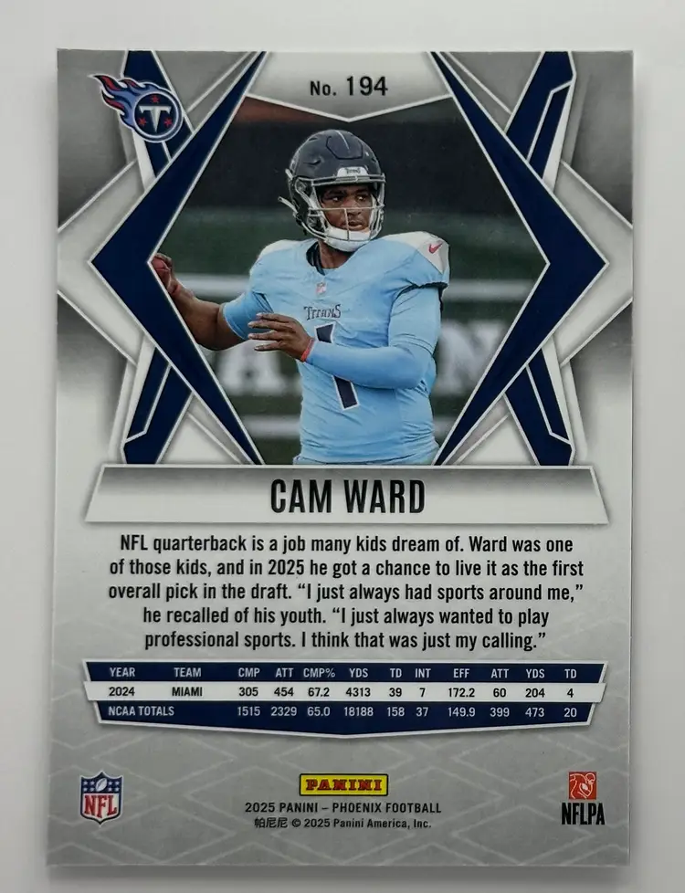 Cam Ward Titans Rookie RC Card