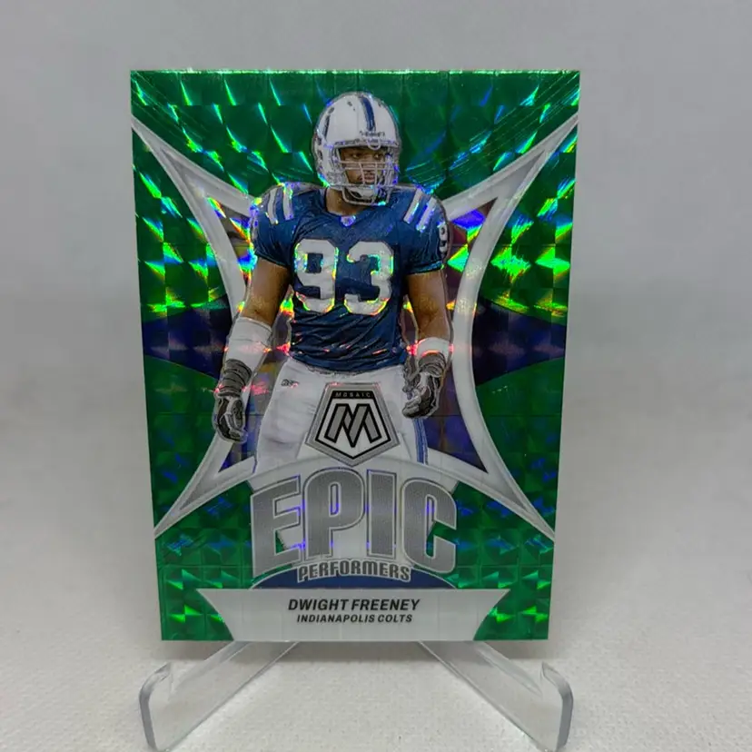 2024 Panini Mosaic - Epic Performers Green Mosaic Prizm #EP-DF Dwight Freeney Indianapolis Colts
