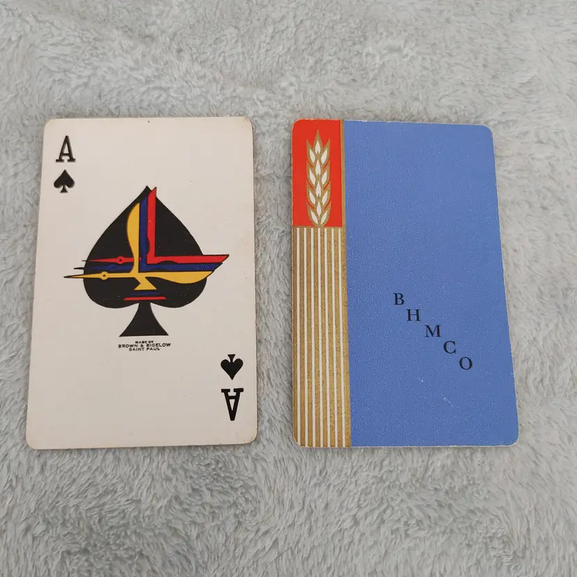 1 Single Swap Card - Playing Card. BHMCO. Ace of Spades. Made by Brown & Bigelow in MN. Dimension 2.5 x 3.5. Read description.