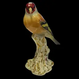 VTG Royal Worcester Bone China 2667 Goldfinch on Stump Thistle Bird Figurine