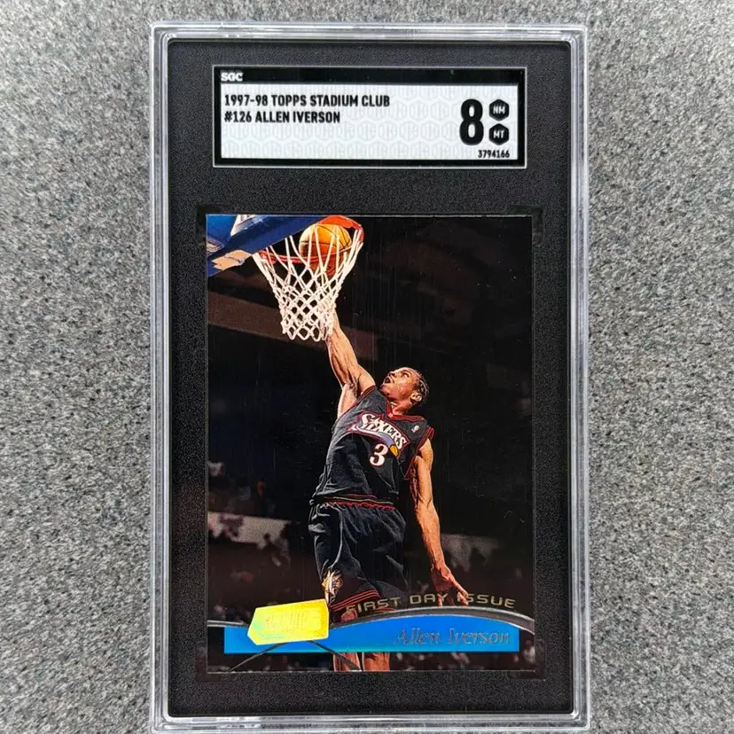 Allen Iverson Rare 1st Day Issue 1997-98 Stadium Club SGC 8 Mislabeled