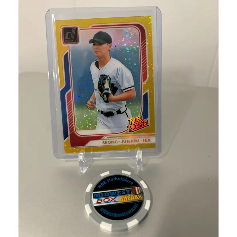 Seong-Jun Kim - 2026 Donruss Clearly Gold Speckle /10 - Texas Rangers