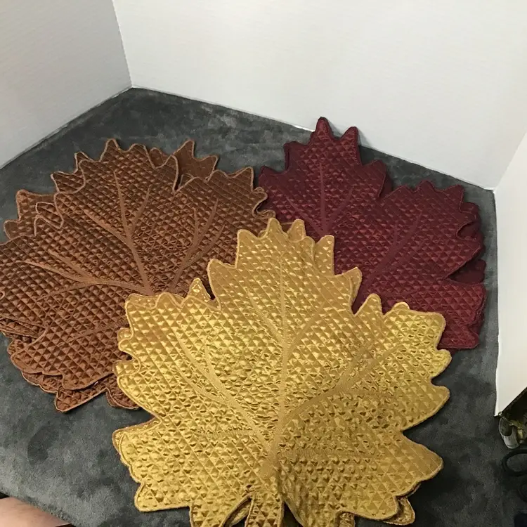 Fall Decor Bundle: Sunflower Napkin Rings + Leaf Placemats Autumn Set of 12