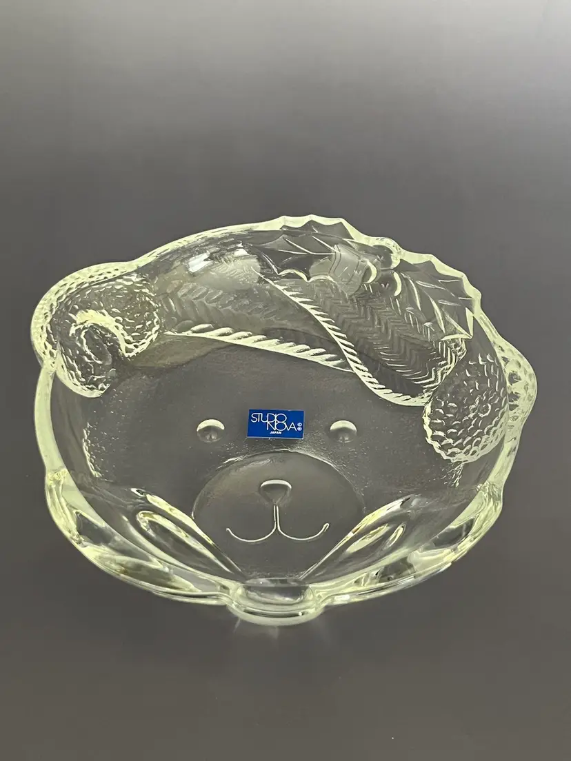 Studio Nova Mikasa Adorable Holiday Teddy Bear Clear Glass Dish 5"