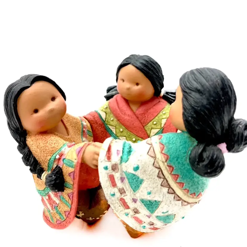 Feathered Friends Girls Dancing 1994 Friends of the Feather Figurine by Enesco