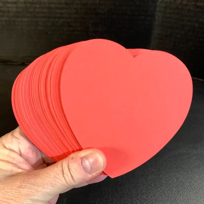 100-Red Paper Hearts