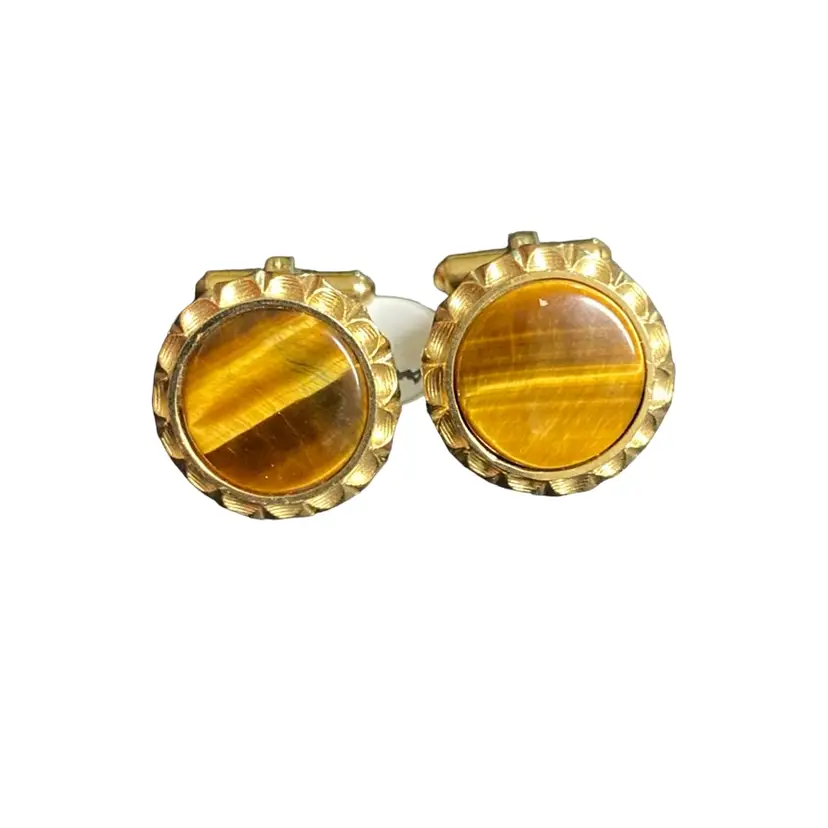 Goldtone Tiger Eye Cufflinks 