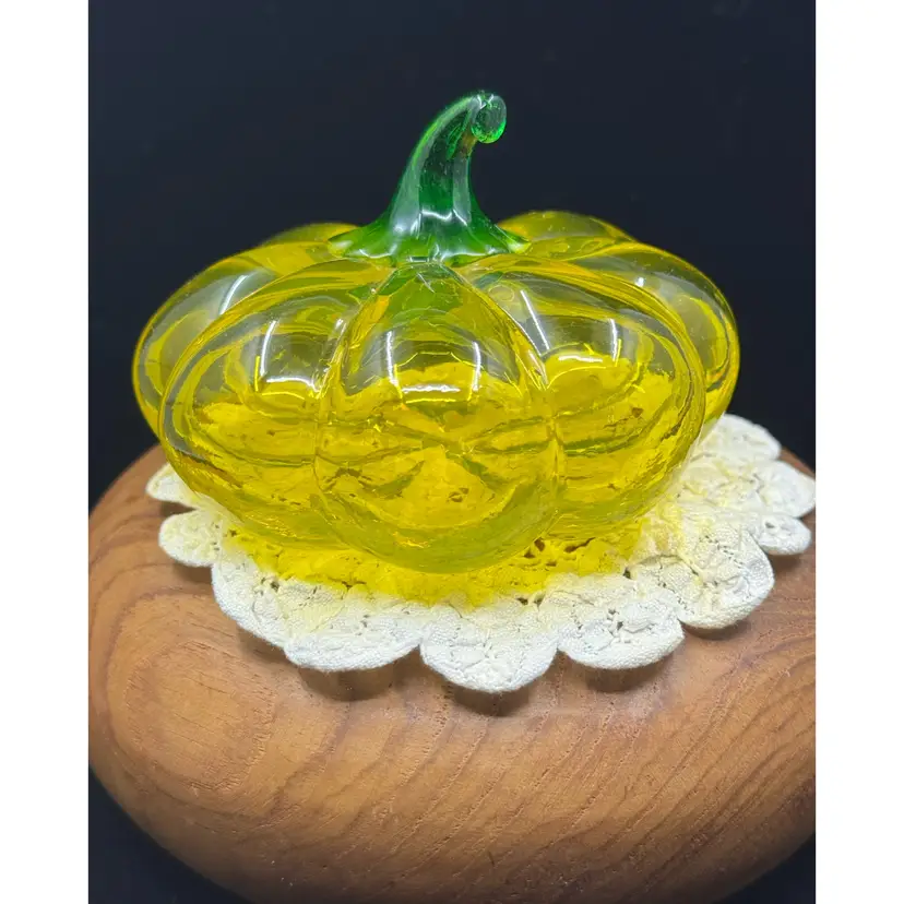 Orange Pumpkin Glass Figurine