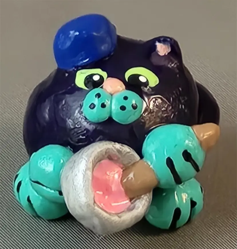 Shirley's Cats - Dark Blue and Teal Pastry Chef
