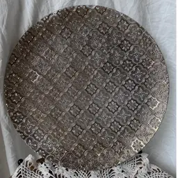 VINTAGE GEORGES BRIARD IBERIA ROUND PLATTER 22K GOLD OVERLAY 11.25” DIAMETER