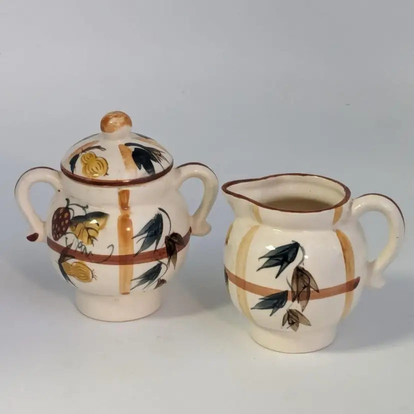 Vintage Nasco Sugar and Creamer Set Hand Painted Japan