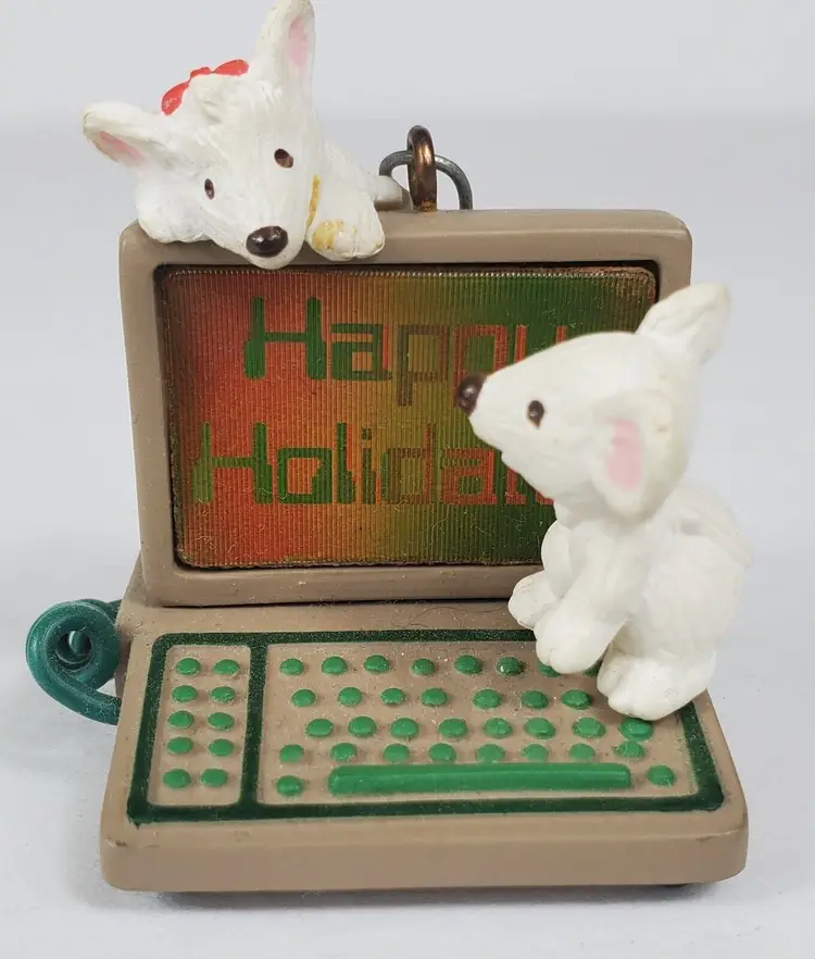 Vtg 1987 Hallmark Ornament Happy Holidata Christmas Pizzazz Keepsake Collection