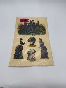 Vtg. 1970’s Meryercord Victorian Ladies Decorative Decals #1537-A (13” X 8.5”)
