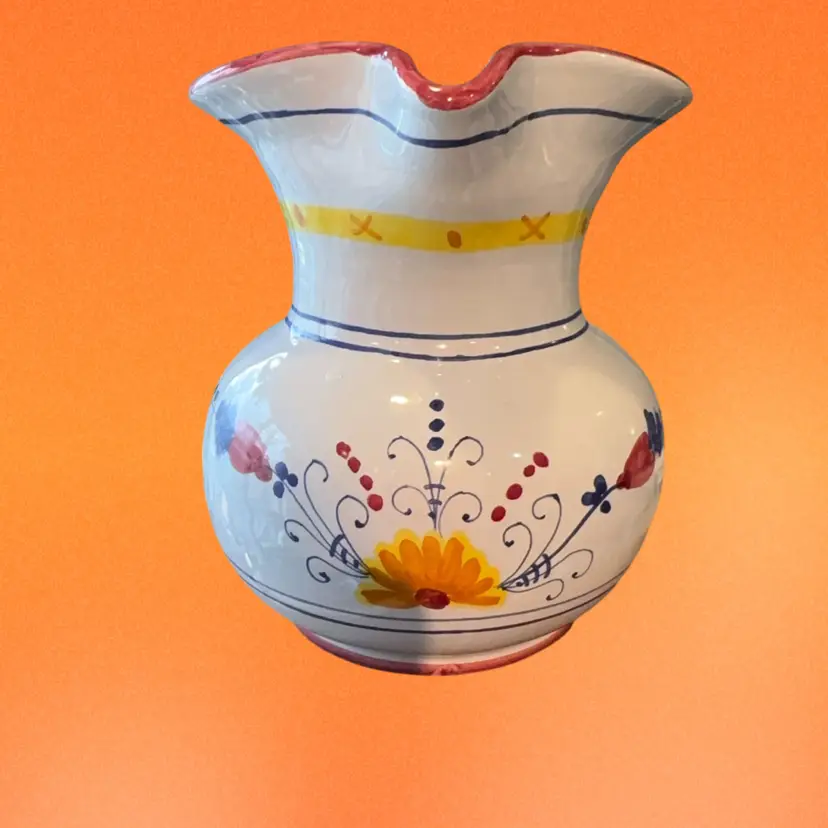 Italian 6”!Hand Painted Pitcher
