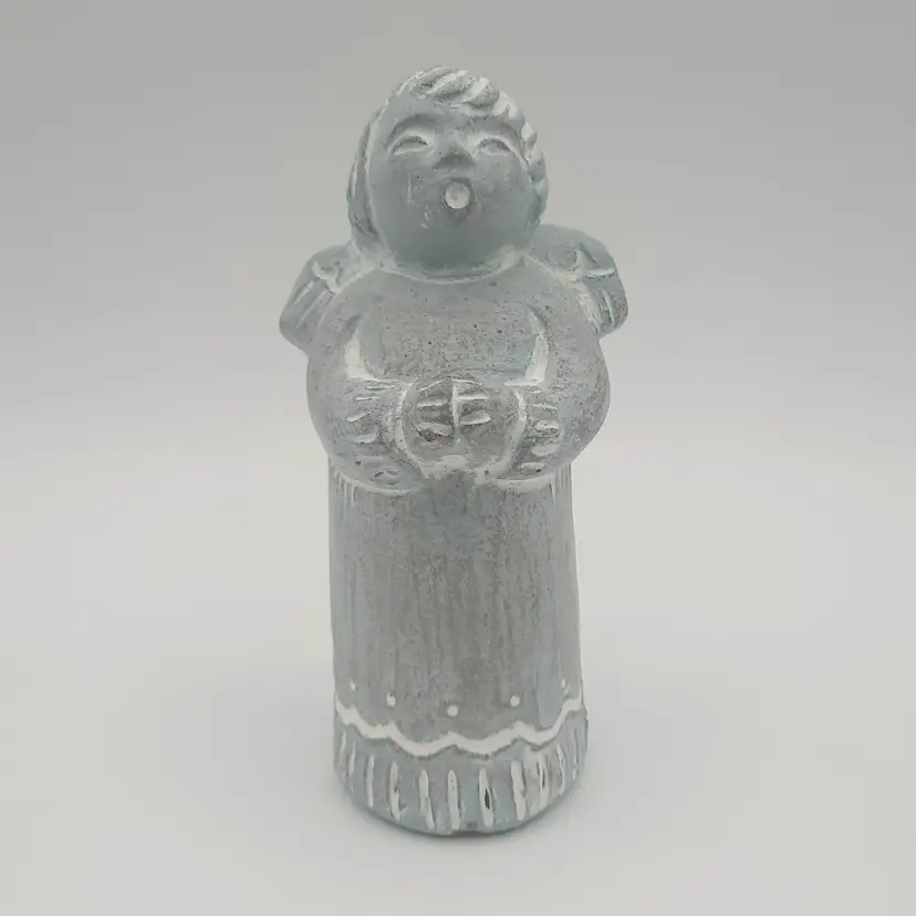 Isabel Bloom Singing Angel Green Concrete Figurine Signed 1994