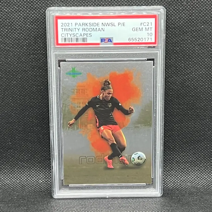 Trinity Rodman 2021 Parkside NWSL Cityscapes PSA 10 Washington Spirit Soccer Card