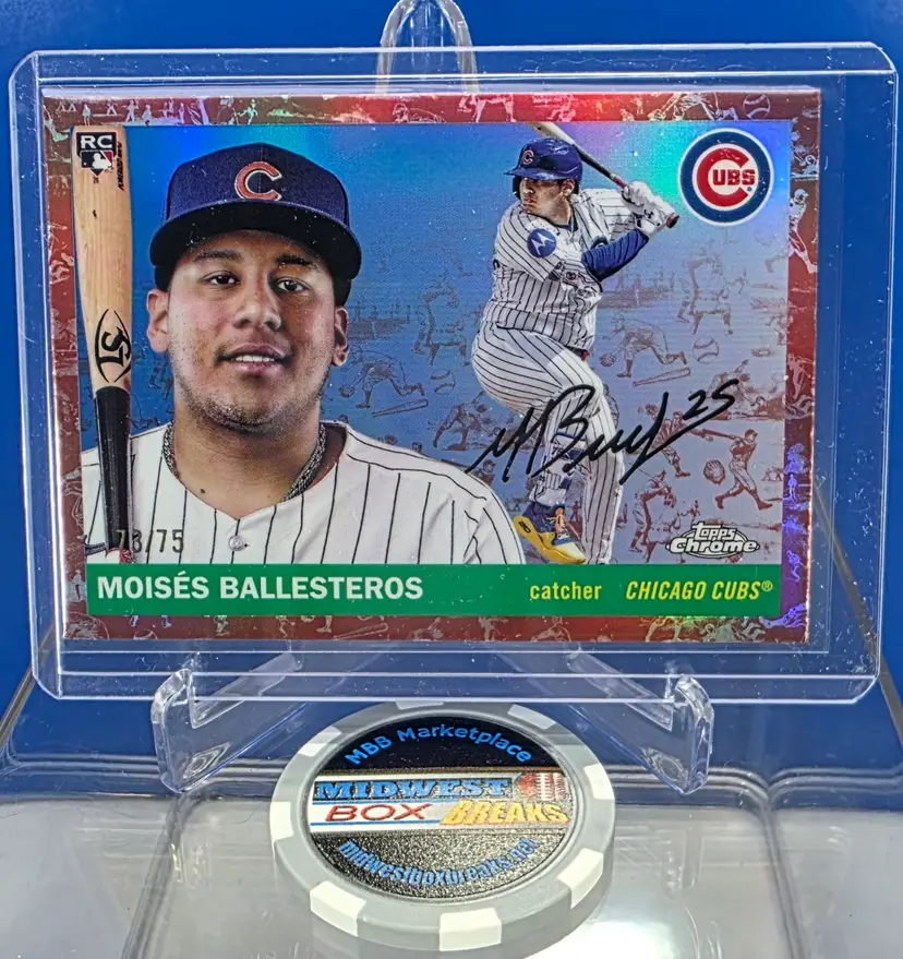 Moises Ballesteros 2025 Chrome Platinum Toile Cream Rose Gold Refractor RC 73/75 Chicago Cubs