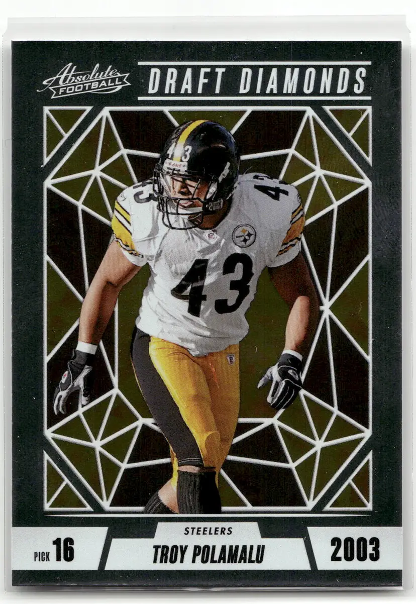 2003 Absolute Football Draft Diamonds Troy Polamalu Card - Steelers
